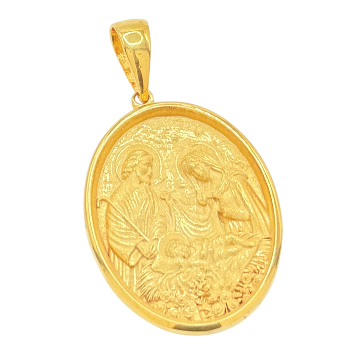 Holy Family Oval Pendant