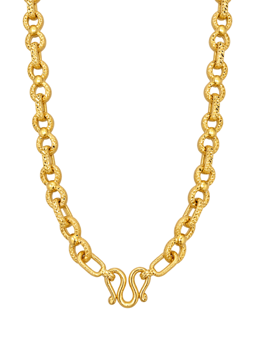 10MM spaced infinity link chain with hook clasp on transparent background