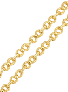 Close-up of diamond-cut infinity links in yellow gold on transparent background