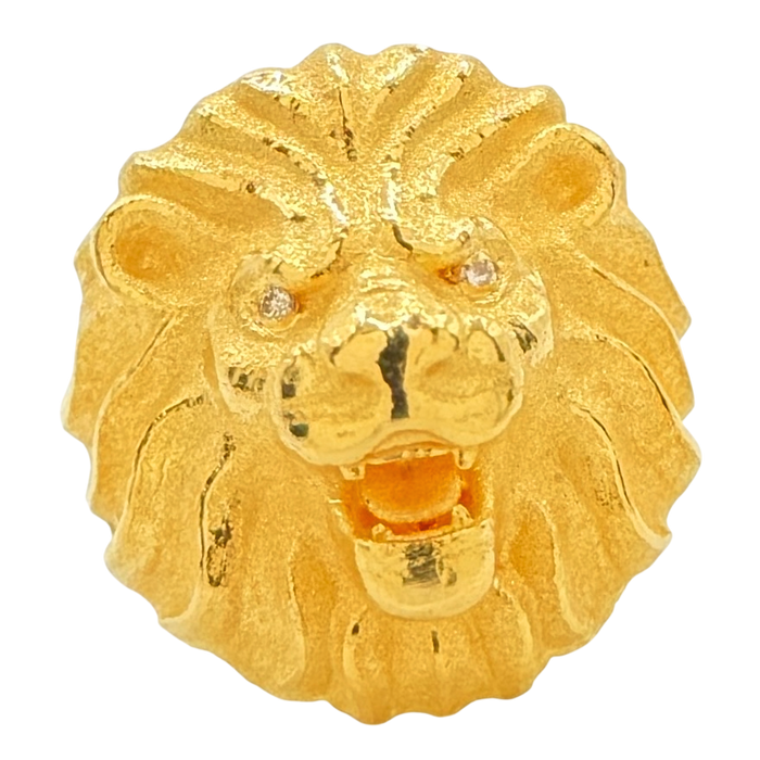 24K Yellow Gold Lion Ring