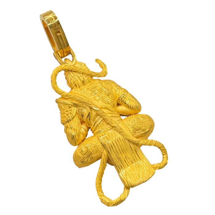 24K Yellow Gold Large Monkey King "Sun Wukong" Pendant