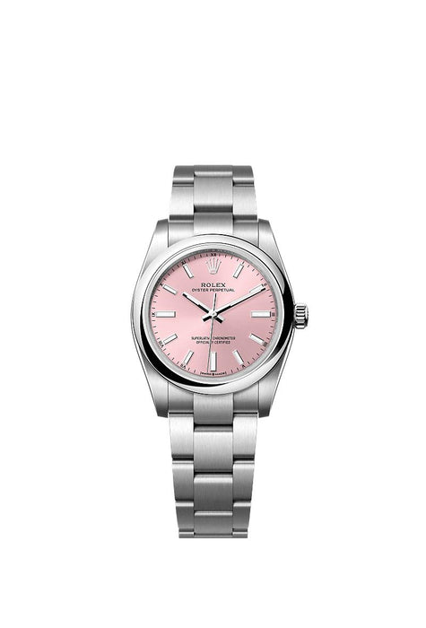 Rolex Stainless Steel Oyster Perpectual - 34mm - Pink