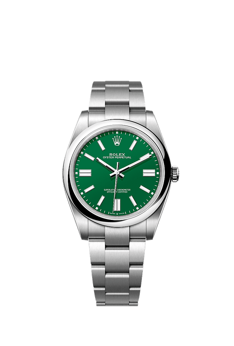 Rolex Stainless Steel Oyster Perpectual - 41mm - Green