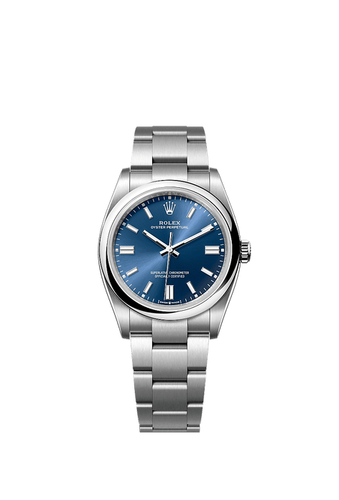 Rolex Stainless Steel Oyster Perpectual - 36mm - Bright blue