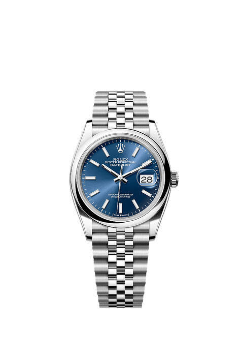 Rolex Stainless Steel Datejust - 36mm - Bright blue - Jubilee