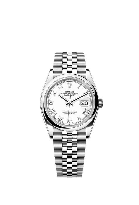 Rolex Stainless Steel Datejust - 36mm - White - Jubilee