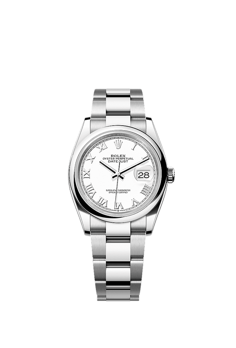 Rolex Stainless Steel Datejust - 36mm - White - Oyster