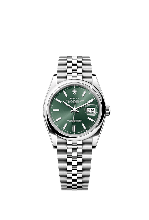 Rolex Stainless Steel Datejust - 36mm - Mint green - Jubilee