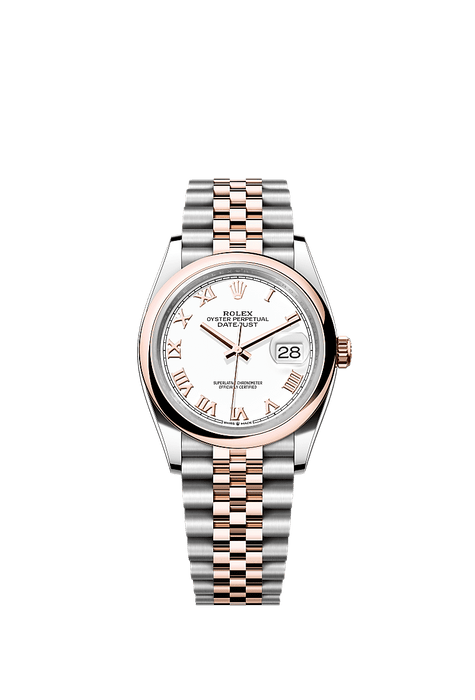 Rolex Two-Tone (RG/SS) Datejust - 36mm - White - Jubilee