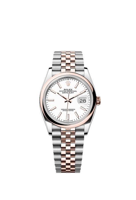 Rolex Two-Tone (RG/SS) Datejust - 36mm - White - Jubilee