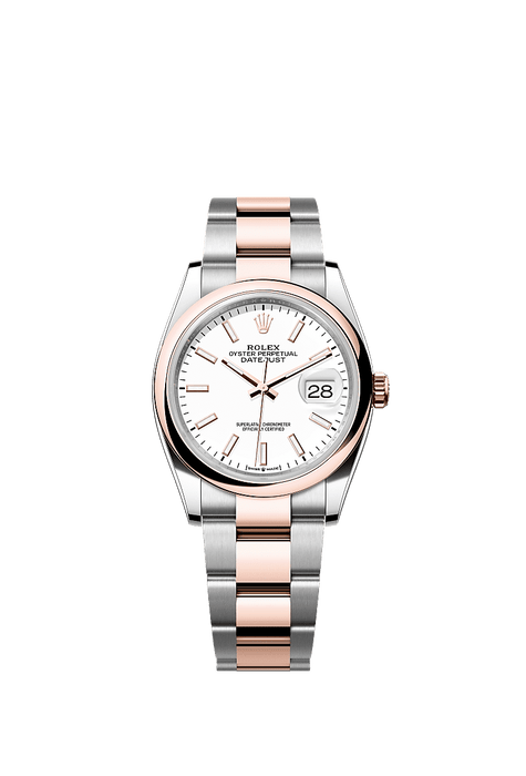 Rolex Two-Tone (RG/SS) Datejust - 36mm - White - Oyster