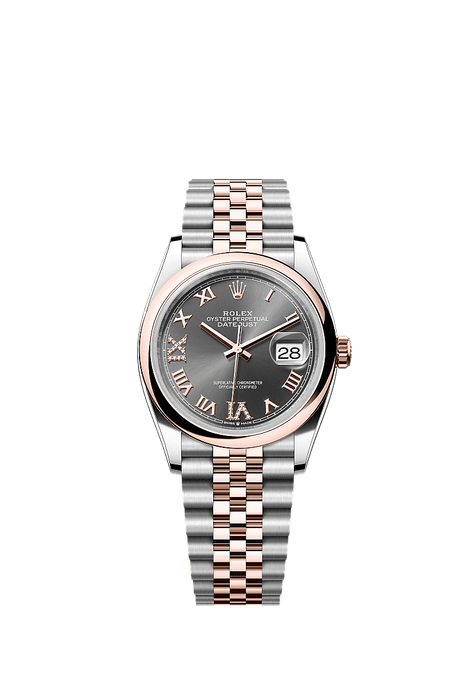 Rolex Two-Tone (RG/SS) Datejust - 36mm - Slate Diamond Dial - Jubilee