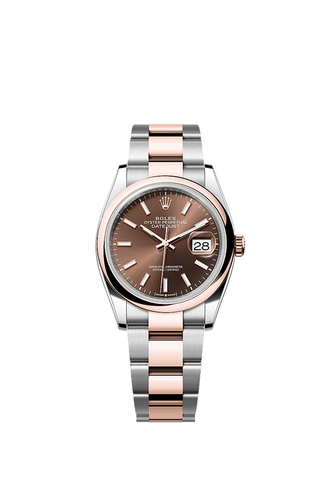 Rolex Two-Tone (RG/SS) Datejust - 36mm - Chocolate - Oyster