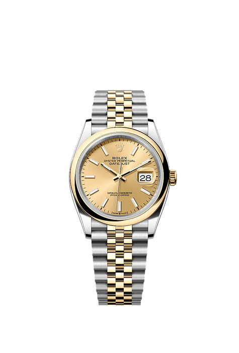 Rolex Two-Tone (YG/SS) Datejust - 36mm - Champagne-colour - Jubilee