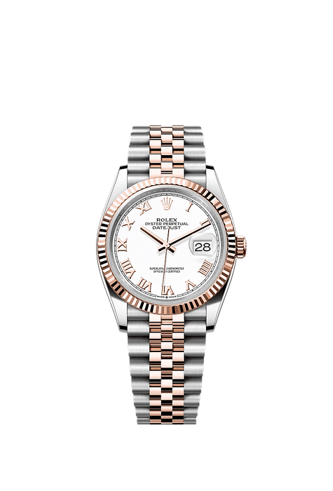 Rolex Two-Tone (RG/SS) Datejust - 36mm - White - Jubilee