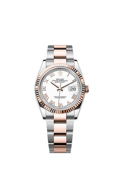 Rolex Two-Tone (RG/SS) Datejust - 36mm - White - Oyster