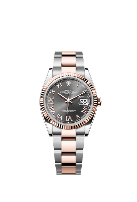 Rolex Two-Tone (RG/SS) Datejust - 36mm - Slate Diamond Dial - Oyster