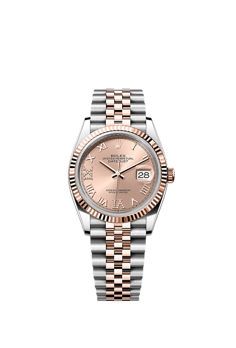 Rolex Two-Tone (RG/SS) Datejust - 36mm - Rosé-colour Diamond Dial - Jubilee