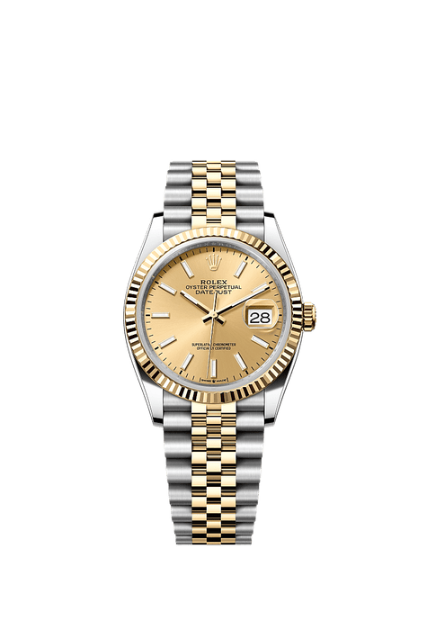 Rolex Two-Tone (YG/SS) Datejust - 36mm - Champagne-colour - Jubilee