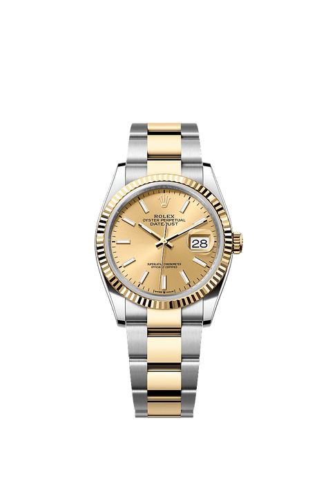 Rolex Two-Tone (YG/SS) Datejust - 36mm - Champagne-colour - Oyster