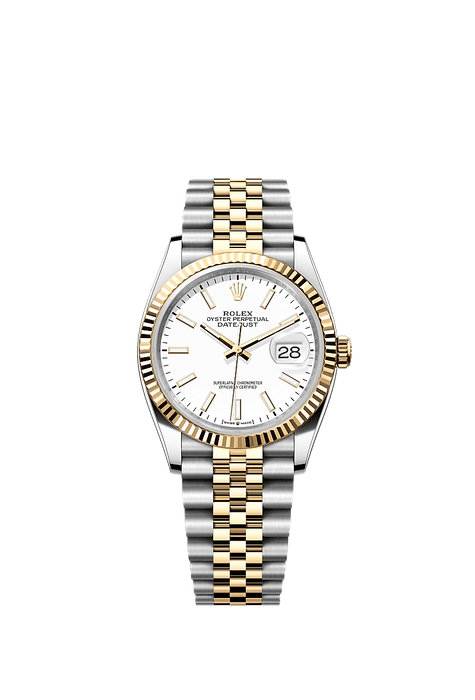 Rolex Two-Tone (YG/SS) Datejust - 36mm - White - Jubilee