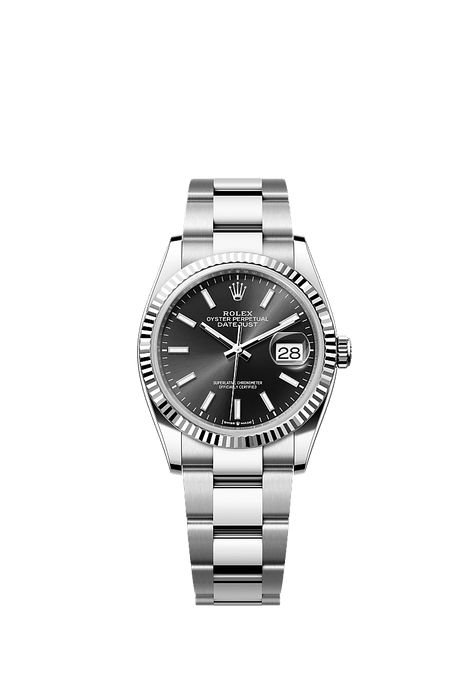 Rolex Stainless Steel Datejust - 36mm - Bright black - Oyster