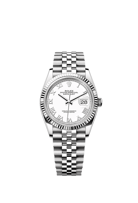 Rolex Stainless Steel Datejust - 36mm - White - Jubilee