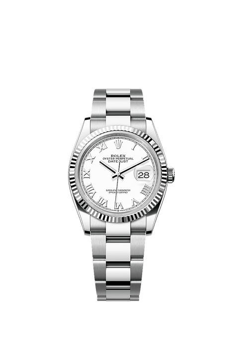 Rolex Stainless Steel Datejust - 36mm - White - Oyster