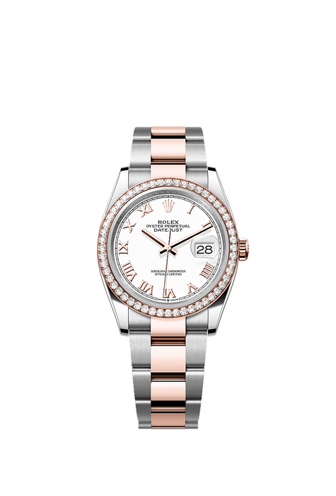 Rolex Two-Tone (RG/SS) Datejust - 36mm - White - Oyster