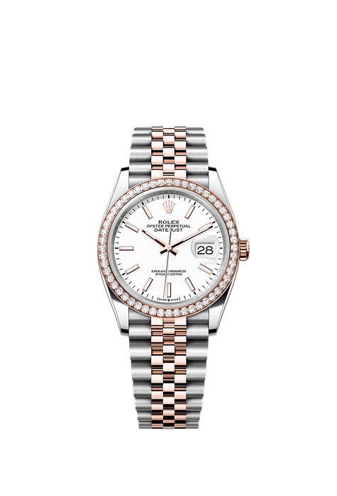 Rolex Two-Tone (RG/SS) Datejust - 36mm - White - Jubilee