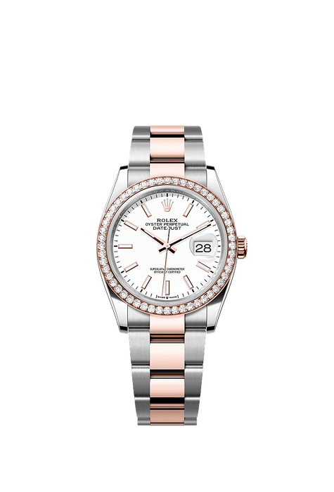 Rolex Two-Tone (RG/SS) Datejust - 36mm - White - Oyster