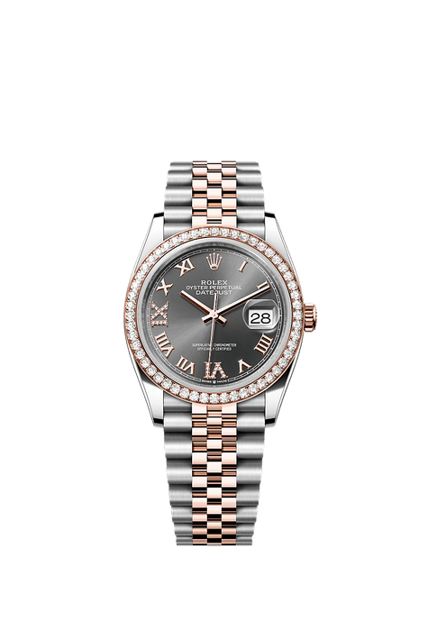 Rolex Two-Tone (RG/SS) Datejust - 36mm - Slate Diamond Dial - Jubilee