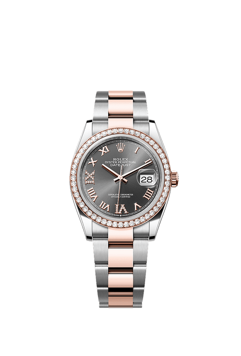 Rolex Two-Tone (RG/SS) Datejust - 36mm - Slate Diamond Dial - Oyster