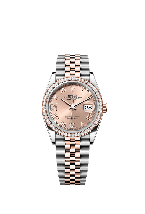 Rolex Two-Tone (RG/SS) Datejust - 36mm - Rosé-colour Diamond Dial - Jubilee