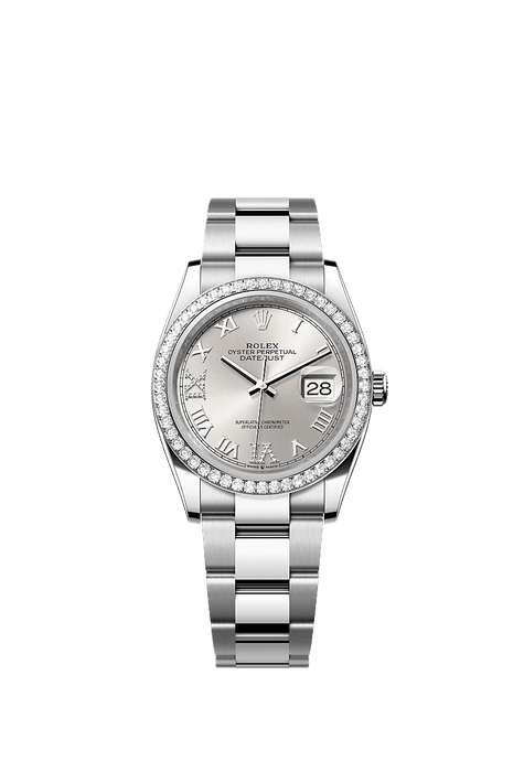 Rolex Stainless Steel Datejust - 36mm - Silver Diamond Dial - Oyster