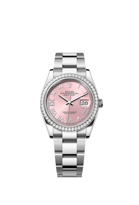 Rolex Stainless Steel Datejust - 36mm - Pink Diamond Dial - Oyster