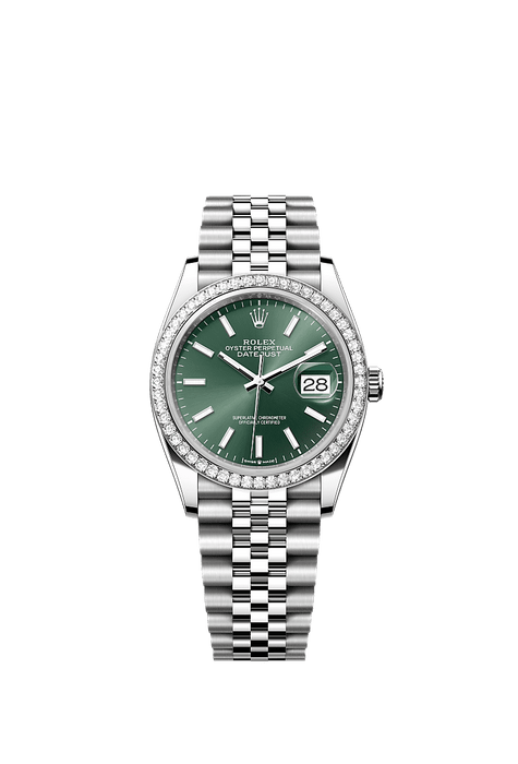 Rolex Stainless Steel Datejust - 36mm - Mint green - Jubilee