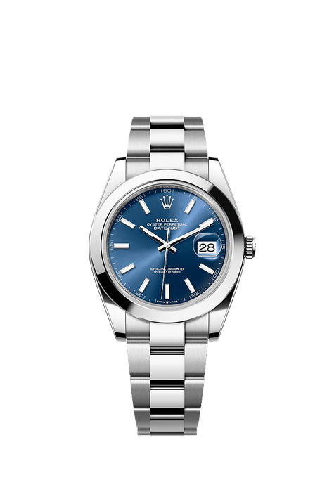 Rolex Stainless Steel Datejust - 41mm - Bright blue - Oyster