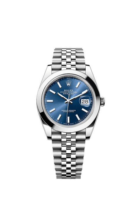 Rolex Stainless Steel Datejust - 41mm - Bright blue - Jubilee