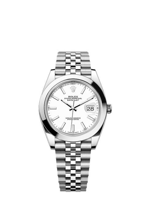 Rolex Stainless Steel Datejust - 41mm - White - Jubilee