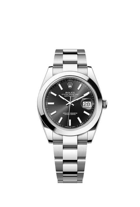 Rolex Stainless Steel Datejust - 41mm - Bright black - Oyster