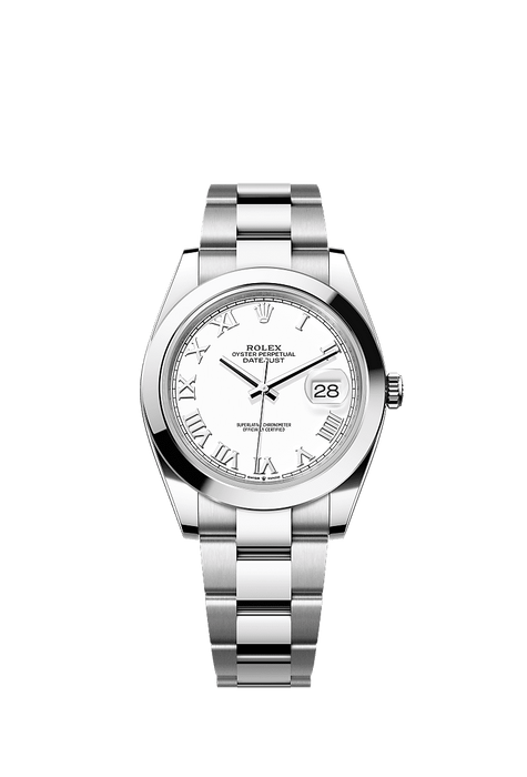 Rolex Stainless Steel Datejust - 41mm - White - Oyster