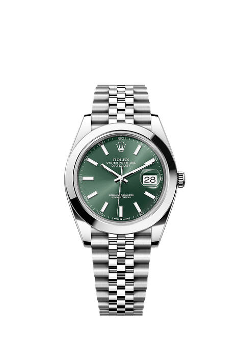 Rolex Stainless Steel Datejust - 41mm - Mint green - Jubilee