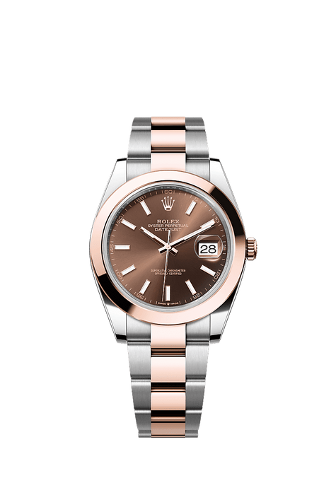 Rolex Two-Tone (RG/SS) Datejust - 41mm - Chocolate - Oyster