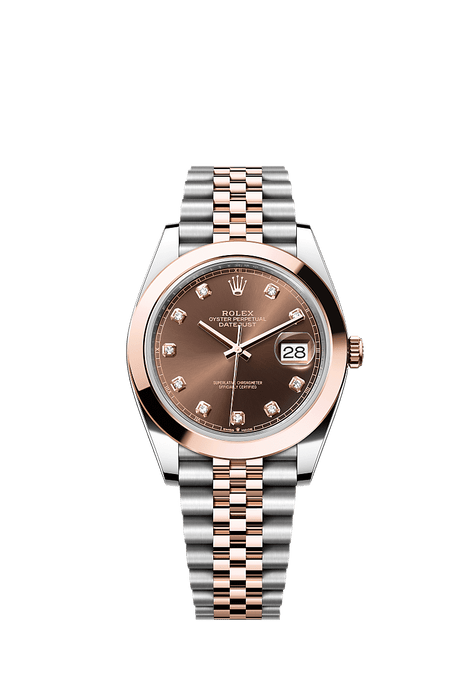 Rolex Two-Tone (RG/SS) Datejust - 41mm - Chocolate Diamond Dial - Jubilee