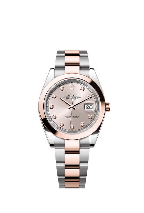 Rolex Two-Tone (RG/SS) Datejust - 41mm - Sundust Diamond Dial - Oyster