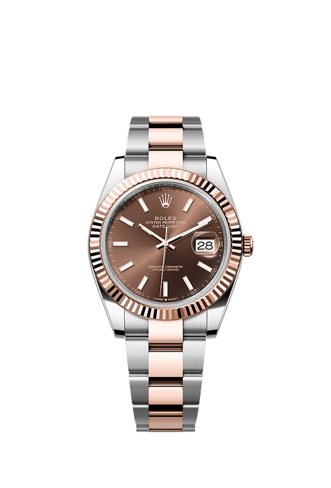 Rolex Two-Tone (RG/SS) Datejust - 41mm - Chocolate - Oyster