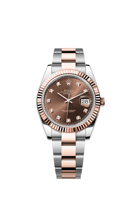 Rolex Two-Tone (RG/SS) Datejust - 41mm - Chocolate Diamond Dial - Oyster