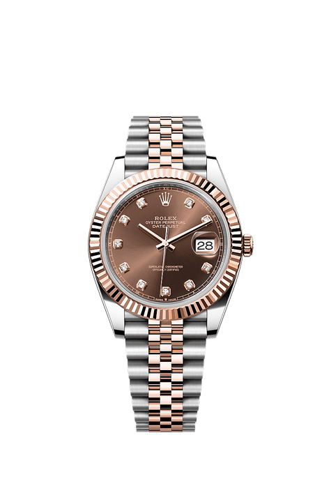 Rolex Two-Tone (RG/SS) Datejust - 41mm - Chocolate Diamond Dial - Jubilee