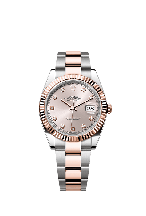 Rolex Two-Tone (RG/SS) Datejust - 41mm - Sundust Diamond Dial - Oyster